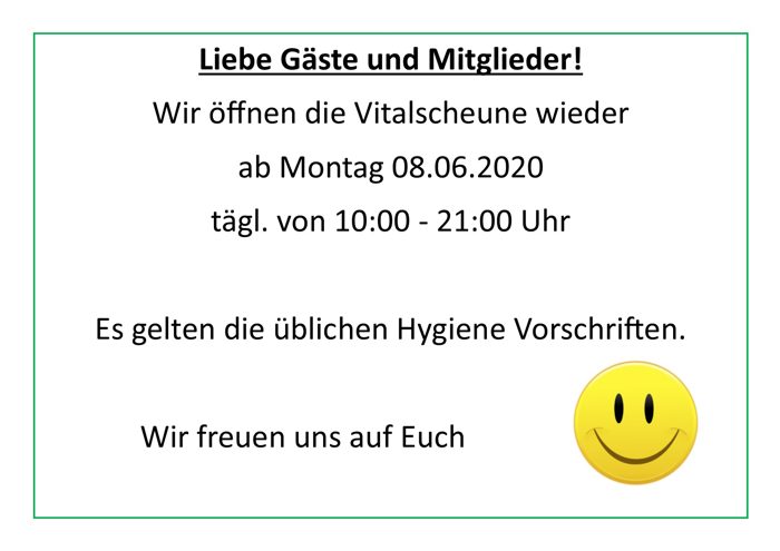 Wir öffnen wieder